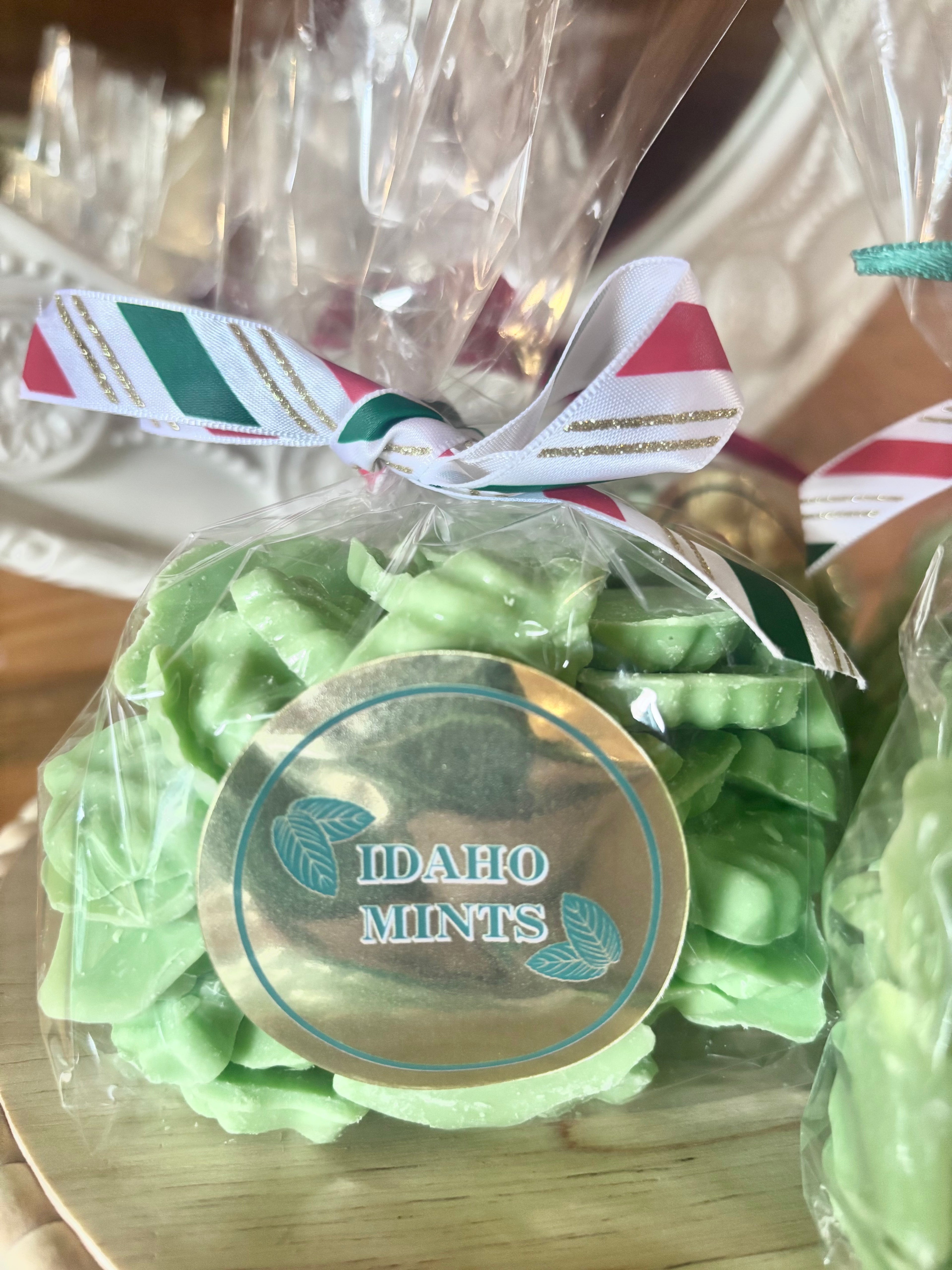 Idaho Mints with a holiday ribbon 8 oz